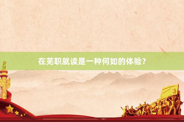 在芜职就读是一种何如的体验？